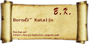 Borsó Katalin névjegykártya